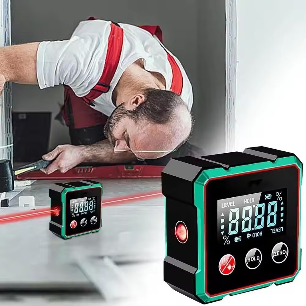 Digital Angle Finder with Electronic Laser 4-side Strong Magnetic Angle Gauge