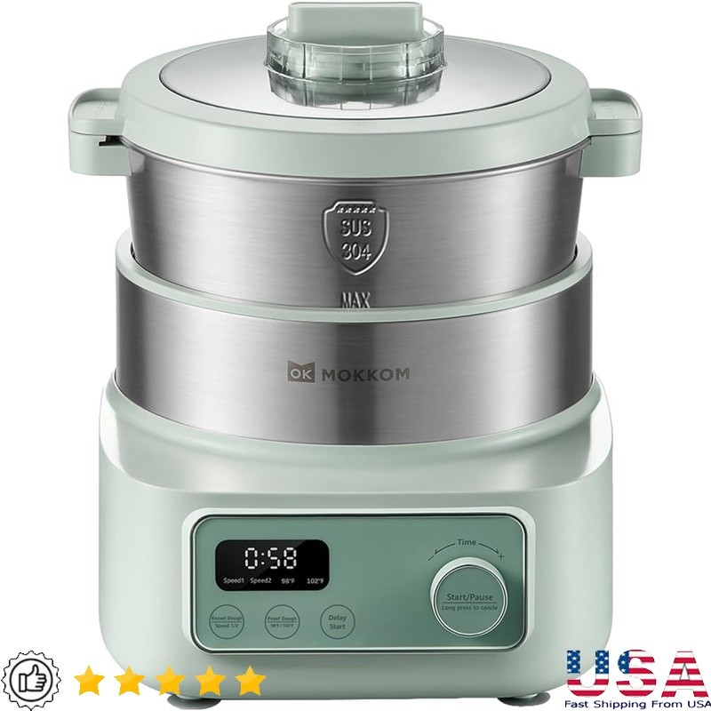 Smart Dough Maker Machine W/ 6QT Capacity 2 Kneading Modes 24H Timer Easy Clean