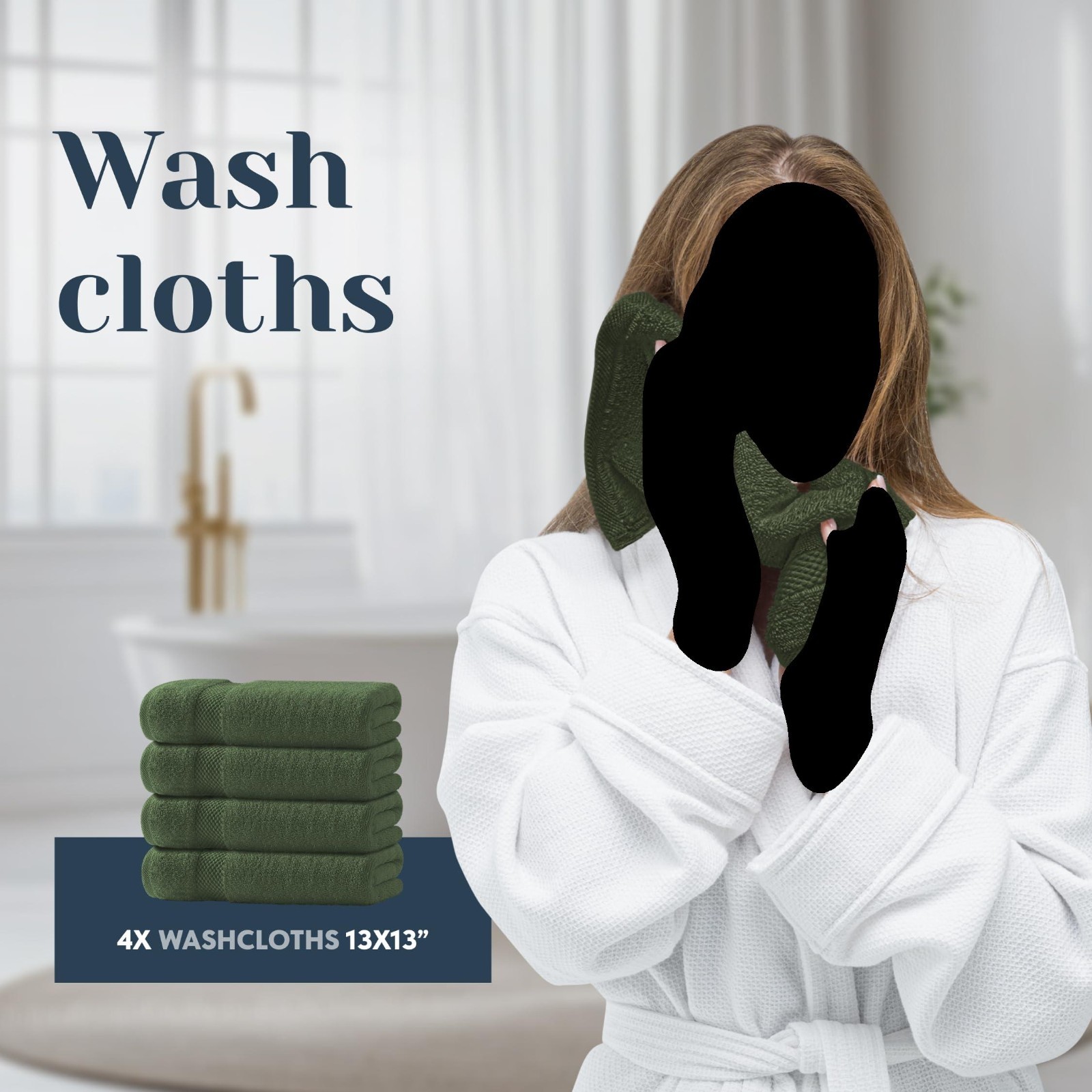 Luxury Sage Bath Towel Set – Hotel Soft Cotton 2/Bath 2/Hand 4/Wash – 8 Piece
