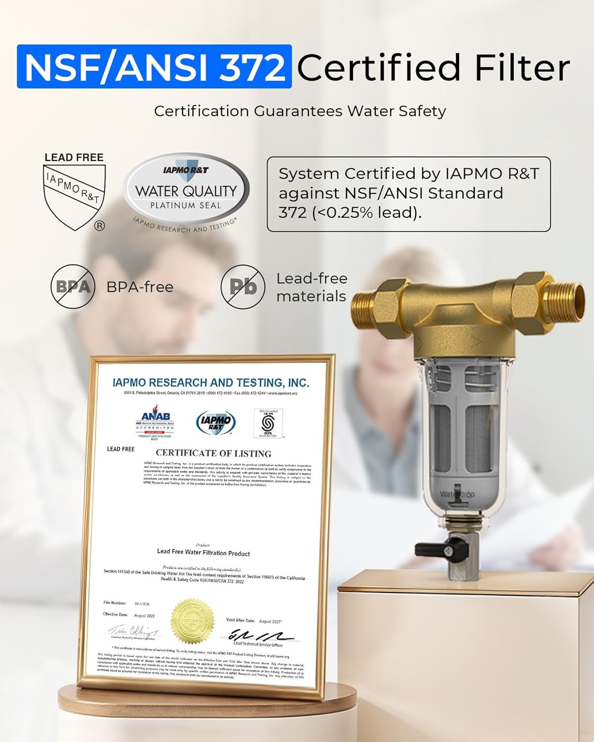 Waterdrop Spin Down Sediment Filter, Backwash Whole House Filter for Well Water