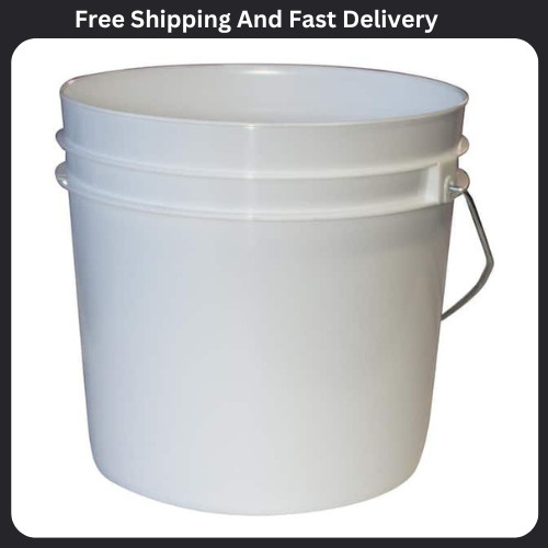 10-pack 1 Gallon Plastic Pails Heavy Duty White Small Paint Buckets Metal Handle
