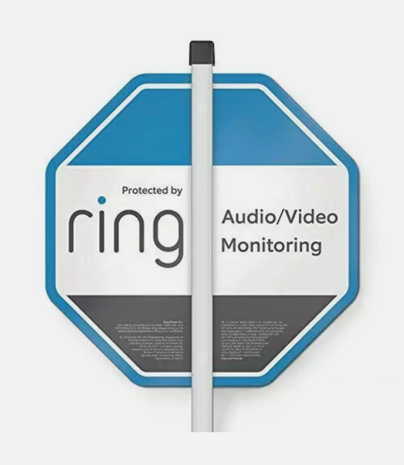 Ring Solar Security Sign Illuminated & Solar Powered Intruder Deterrent New