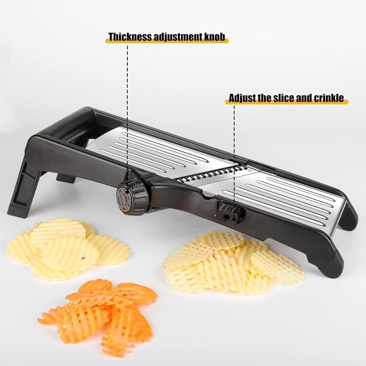 Adjustable Mandoline Food Slicer – Stainless Steel Kitchen Potato, Carrot, Onion