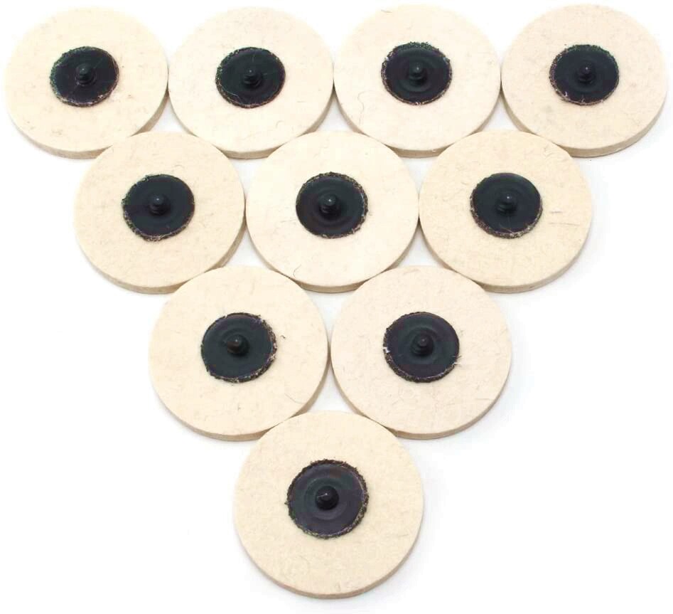 10PCS 3 inch Wool Buffing Polishing Pad Drill Die Grinder Roll Lock Sanding Disc