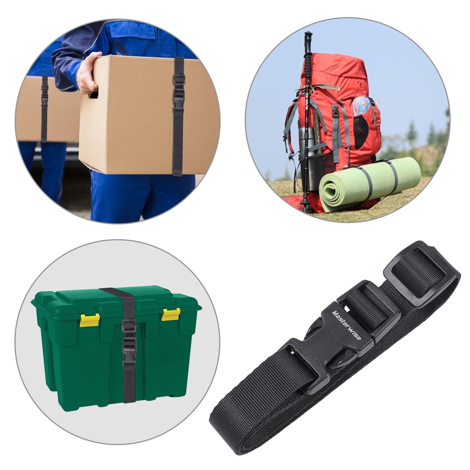 Buckle Straps with Clips, Adjustable Nylon Straps with Buckle, Packing Straps