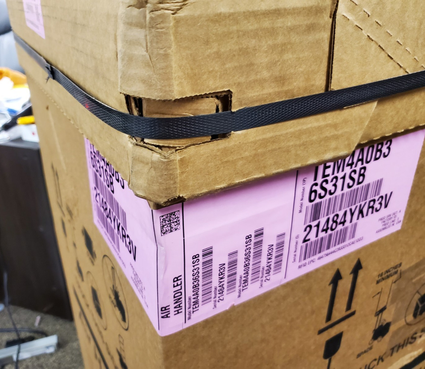 Trane Convertible Air Handler 3 Ton 14 SEER, TEM4A0B36S31SB New In Box