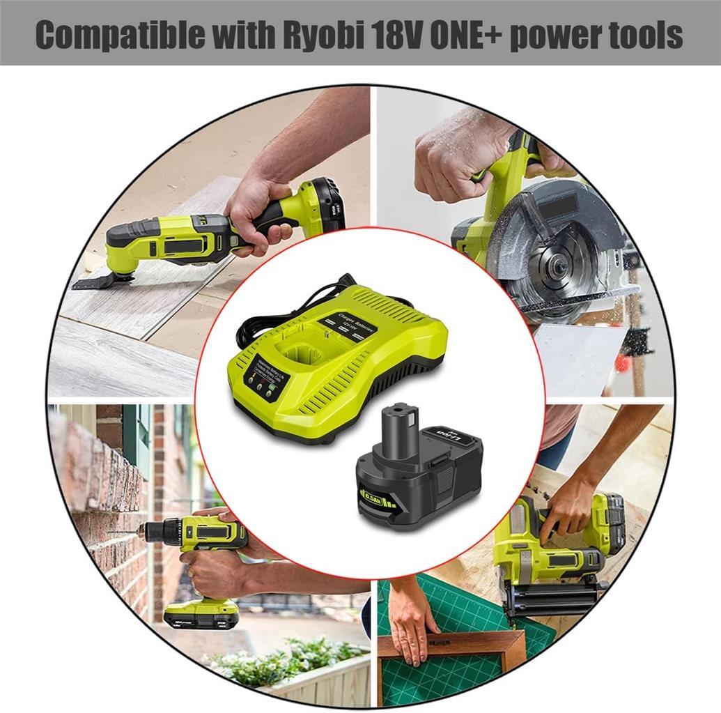 6.5AH for Ryobi 18V ONE+ 3.0Ah 2.0Ah 1.5Ah Battery with Charger Combo KIT