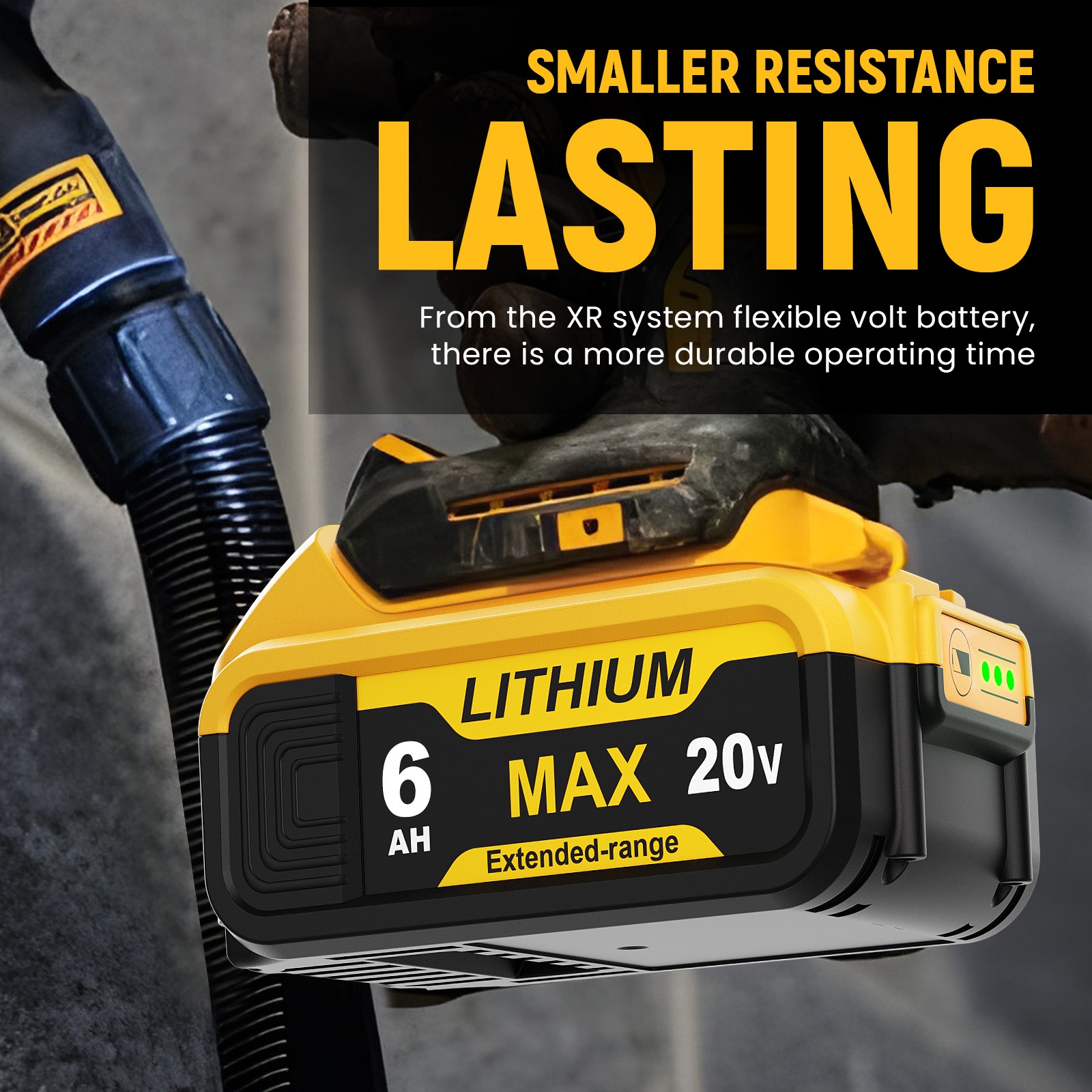Pack For DeWalt 20V 20 Volt Max 5.0/6.0AH Lithium Ion Battery DCB206-2 DCB205-2