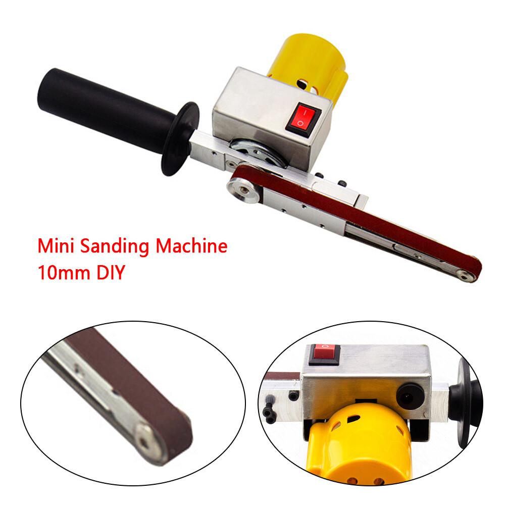 Handheld Electric Belt Sander Mini Grinder Small Machine with 10 Sanding Belts