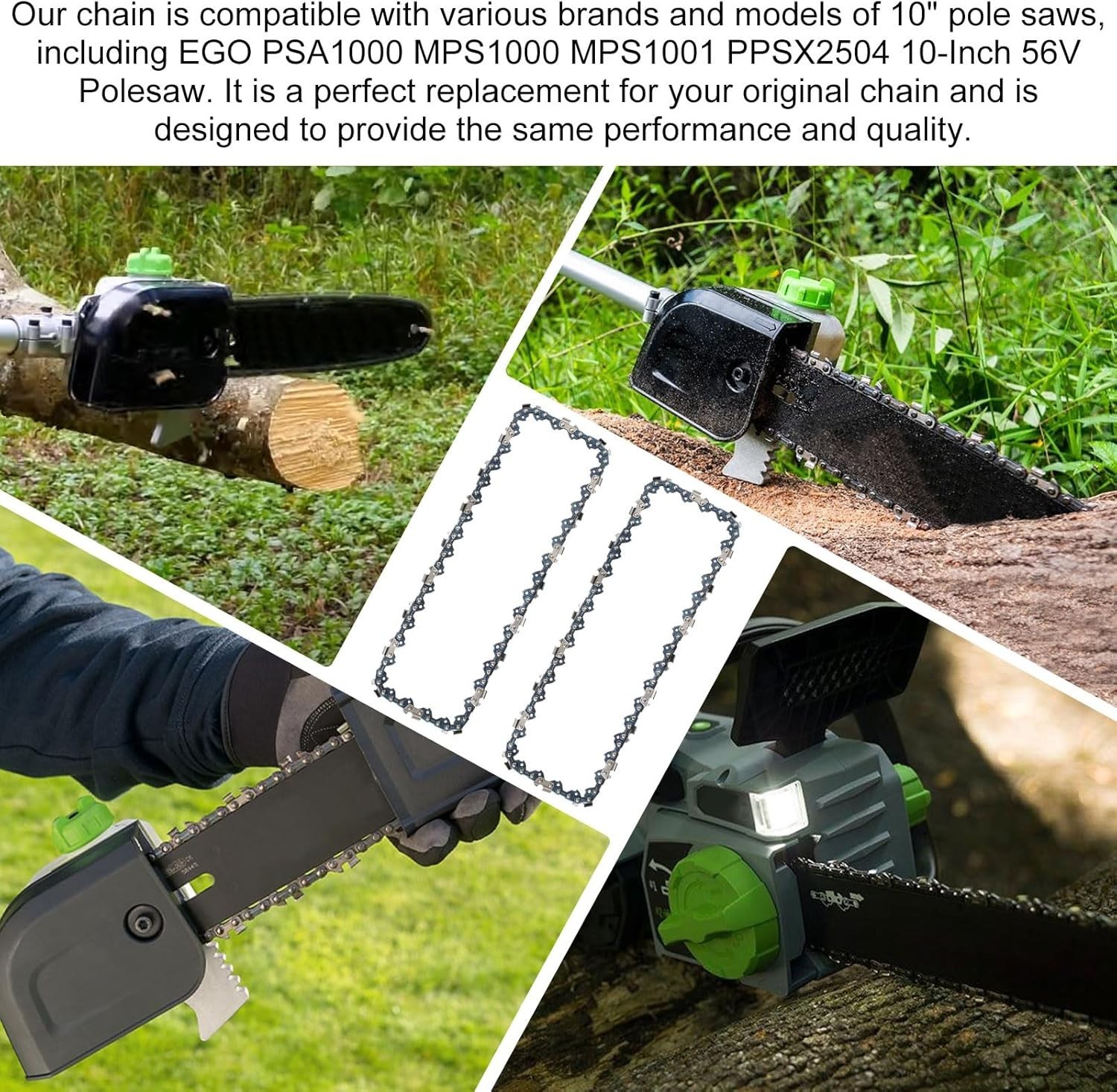 2-Pack 10-Inch Pole Saw Chains for SKIL Pole Saws – Easy Install & Low Kickback