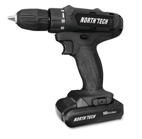 North Tech 18-Volt 1.3Ah Lithium-Ion Battery Cordless 3/8″ Drill Kit w/ Charger
