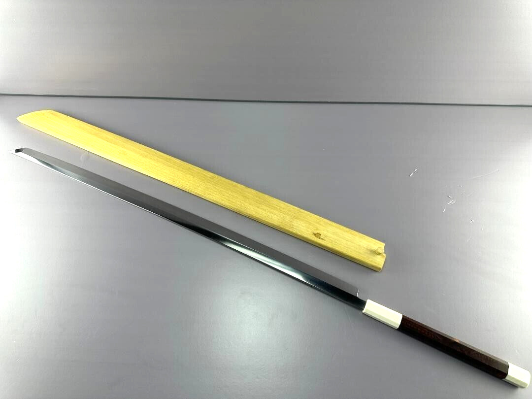 Japanese Maguro Tuna Knife 900mm / 35 in Tamahagane Blue White Steel + Saya