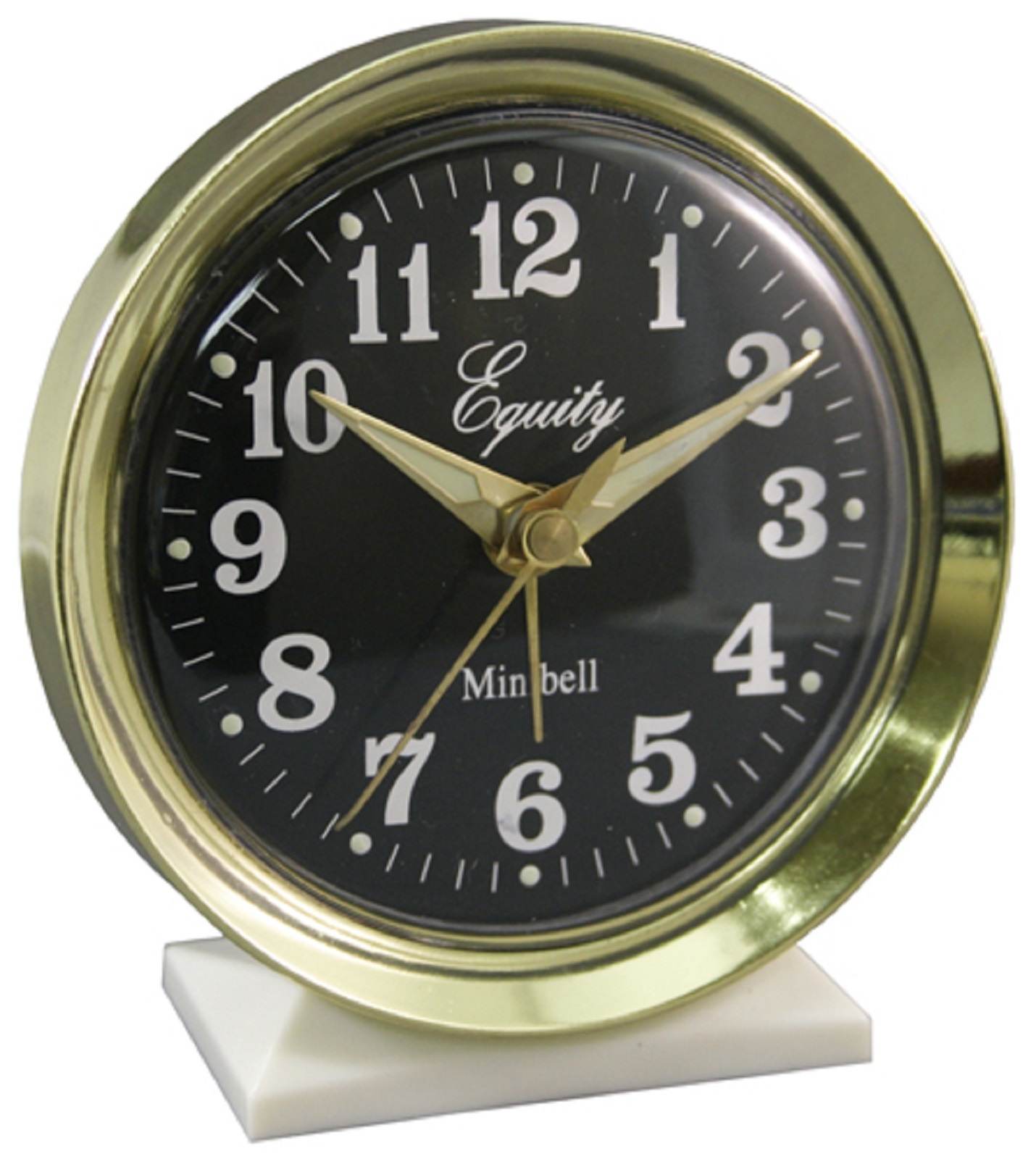 12020 Equity by La Crosse Wind-Up Bell Brass Metal Case Analog Alarm Clock