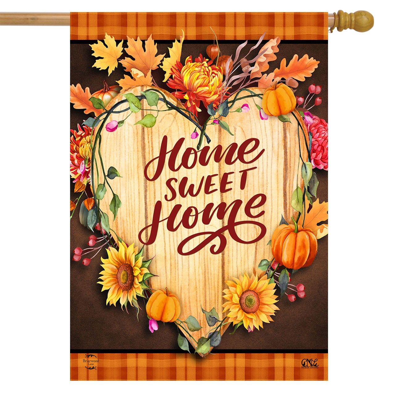 Briarwood Lane Fall Home Sweet Home House Flag