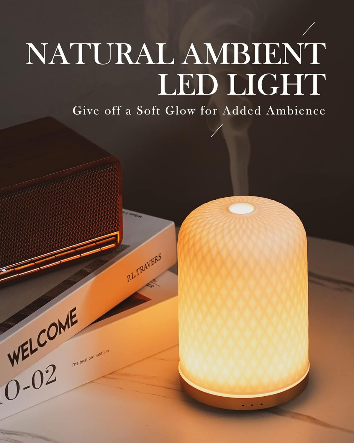Essential Oil Diffuser – 2.4Mhz Ultrasonic Ceramic Diffuser with Pulse/Continuou