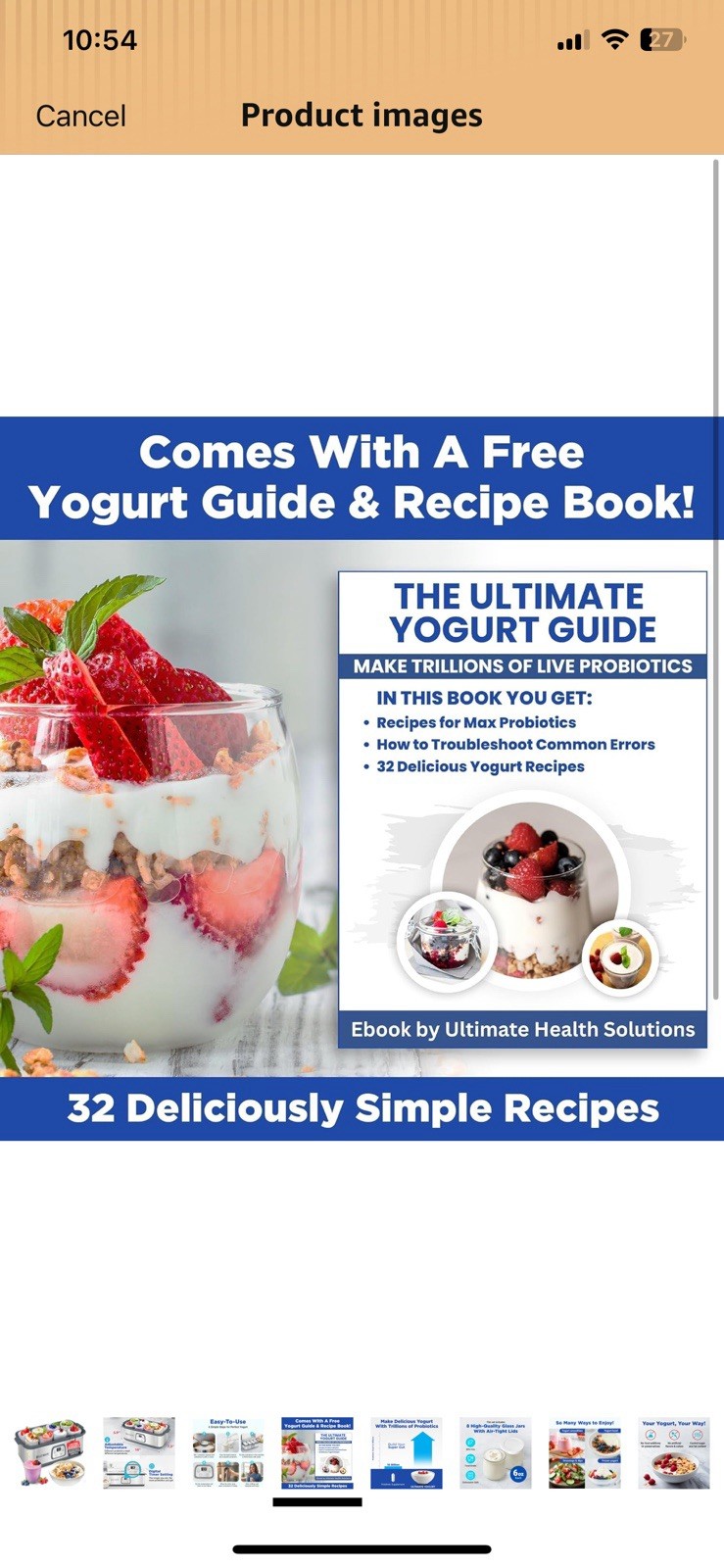 Ultimate Probiotic 8 Jars Yogurt Maker with Adjustable Temperature &Time Control