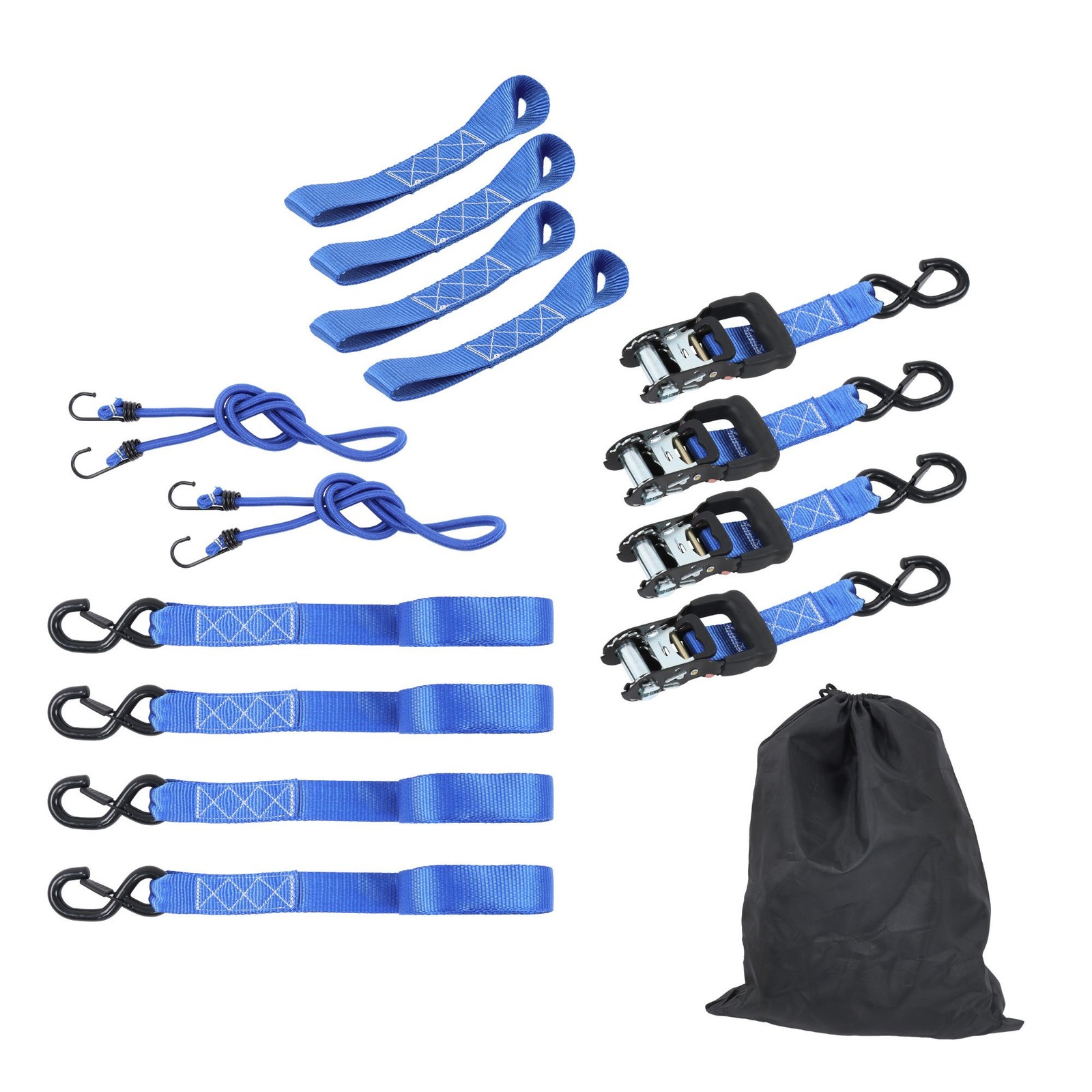 Ratchet Straps (4 Pack) – 5,208lbs Break Strength 1.6″ x 15′ Tie Down Straps