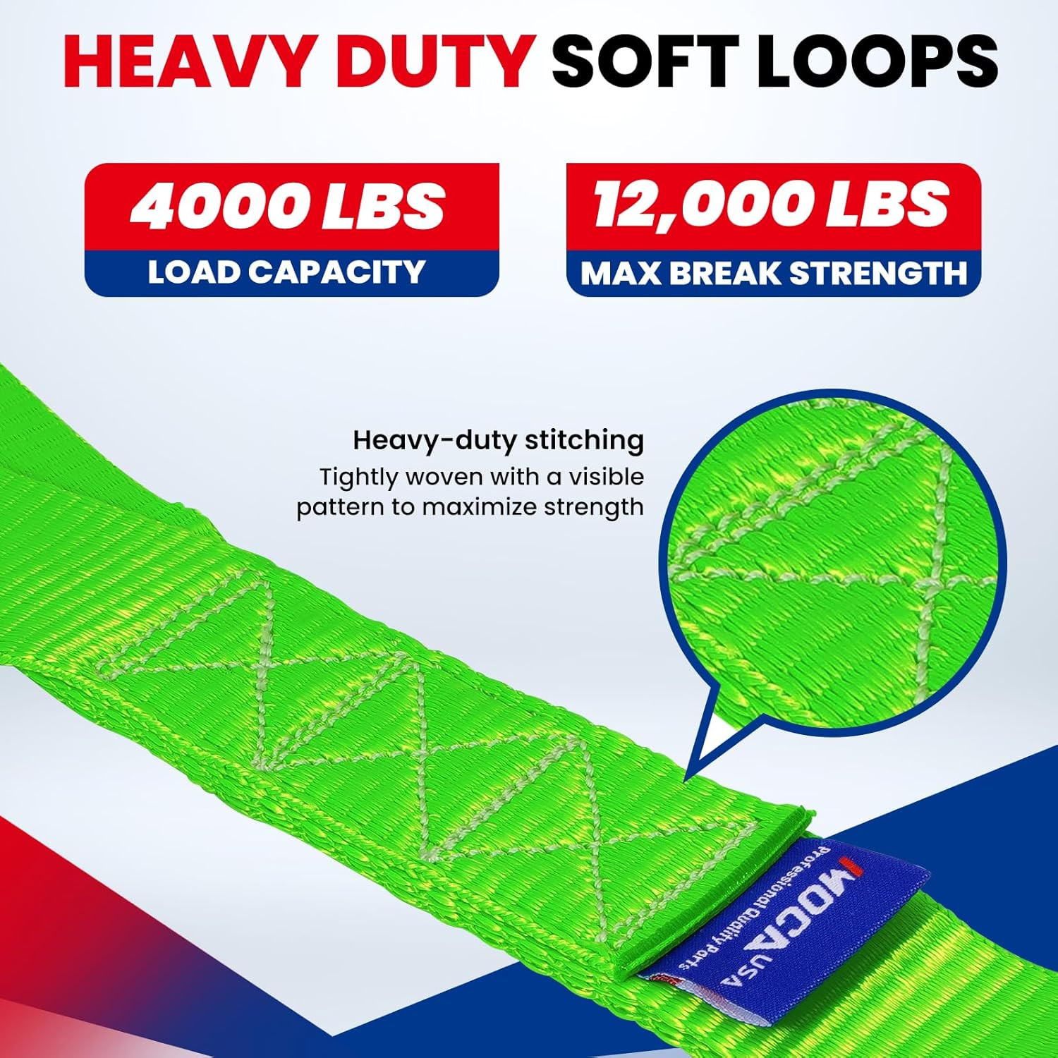 MOCA 4-Pack Soft Loop Tie down Straps 12000 Lbs Breaking Strength 1.6 X 17 Inche