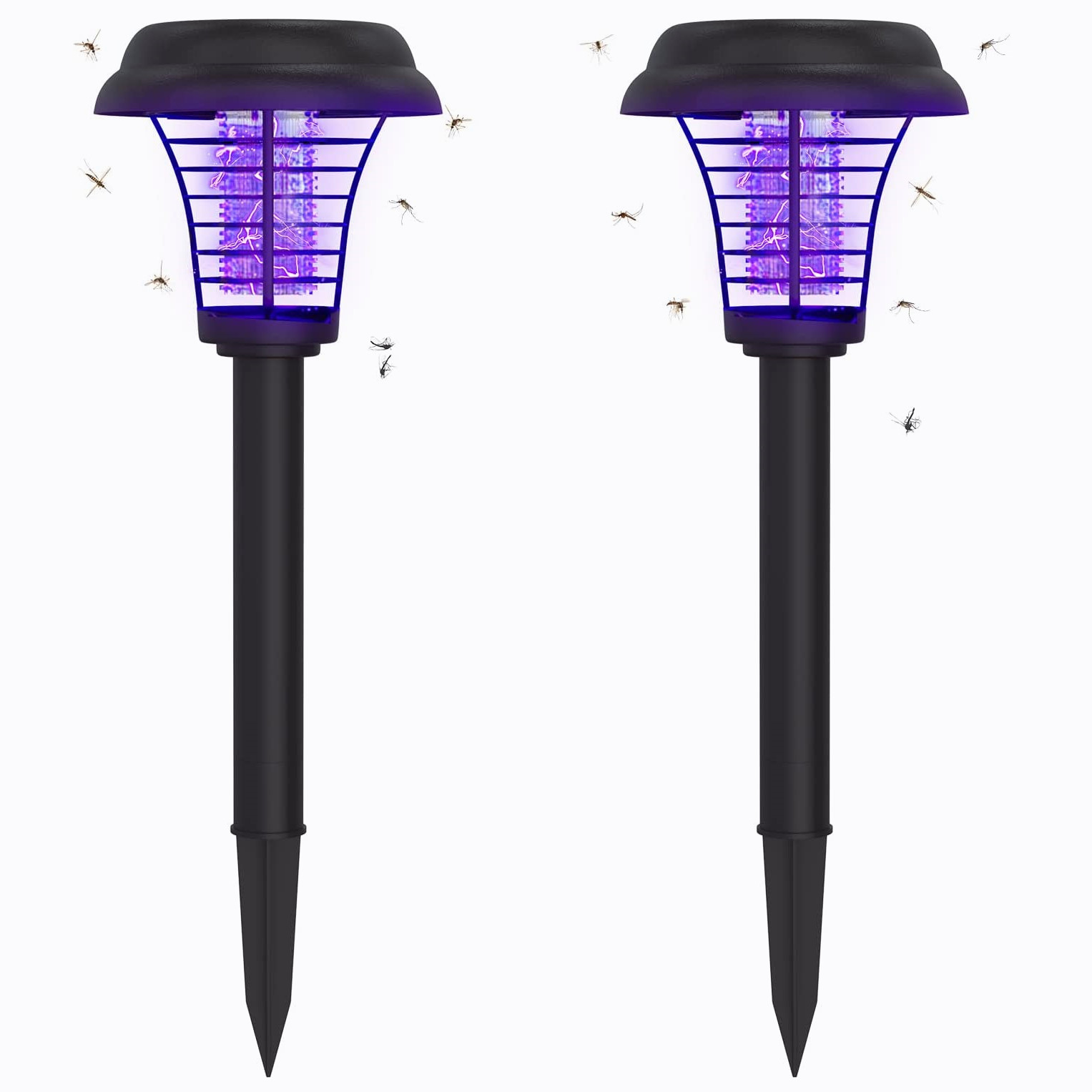 Solar Powered Electric Mosquito Killer Lamp LED Trap Lamp Fly Bug Insect Zapper