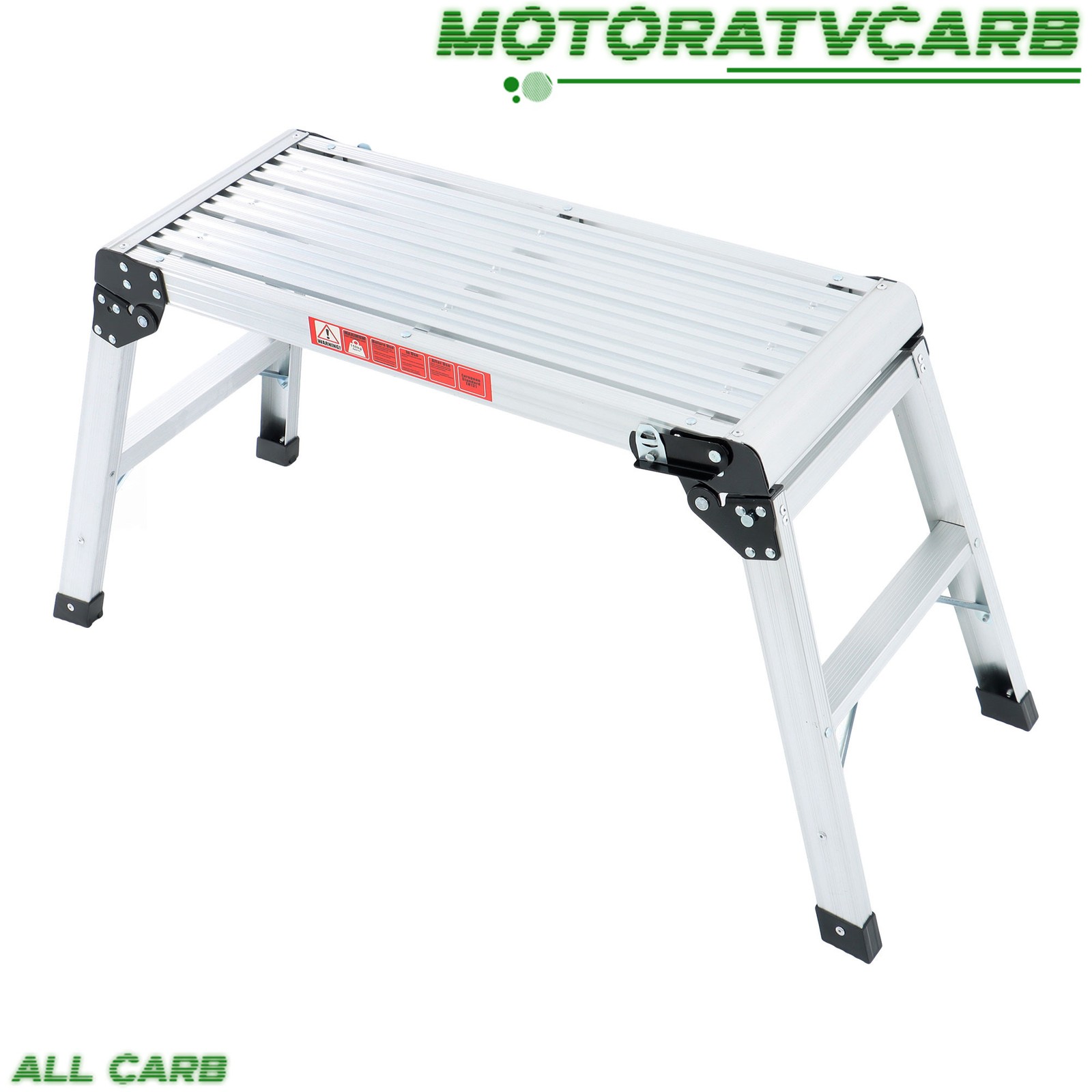 ALL-CARB 330 Lbs Capacity Work Platform Aluminum Step Ladder Heavy Duty Foldable