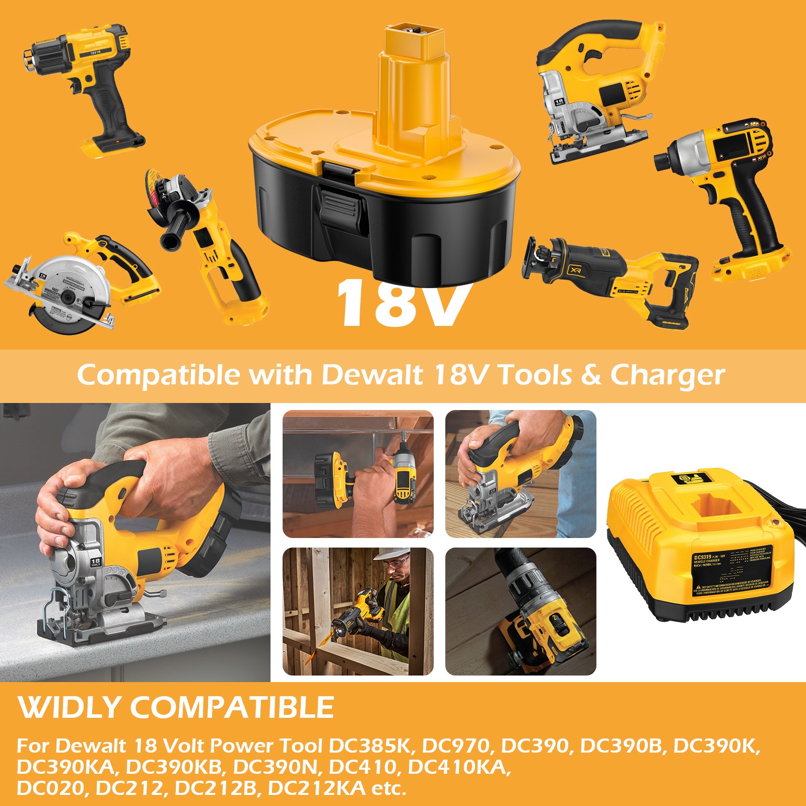 2/1PACK 7AH 18V Replace For Dewalt 18VOLT XRP DC9096 DC9098 Ni-MH Battery DC9099