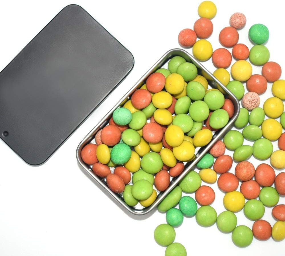 6 Pack Metal Rectangular Sliding Lid Tin Boxes Black, Containers Portable Box Sm