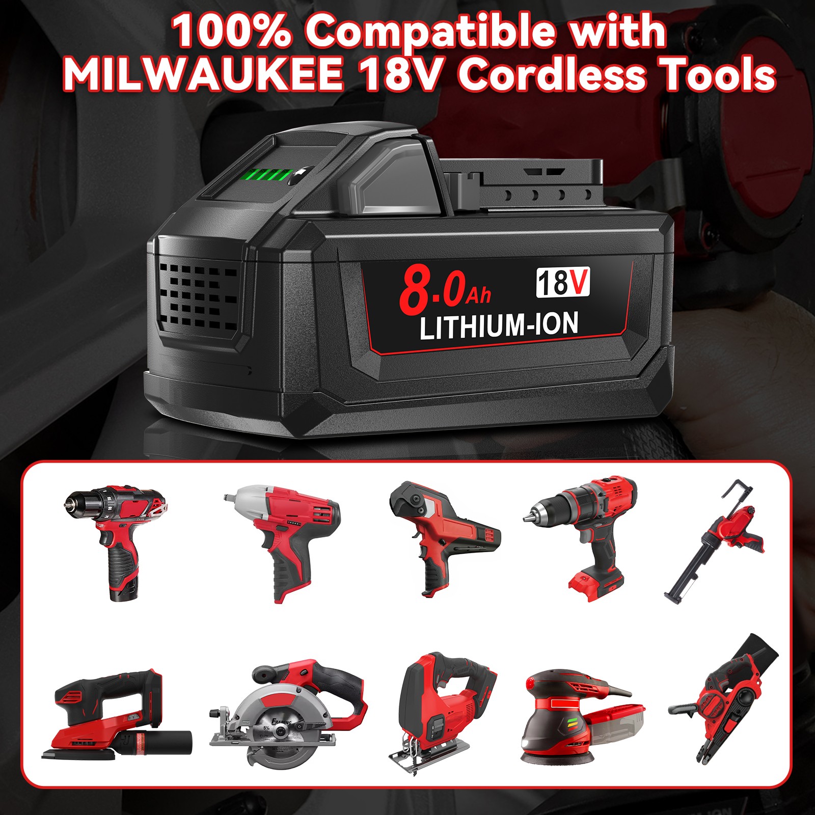 18V For Milwaukee for M18 12.0Ah Battery Extended Lithium 48-11-1880 / Charger