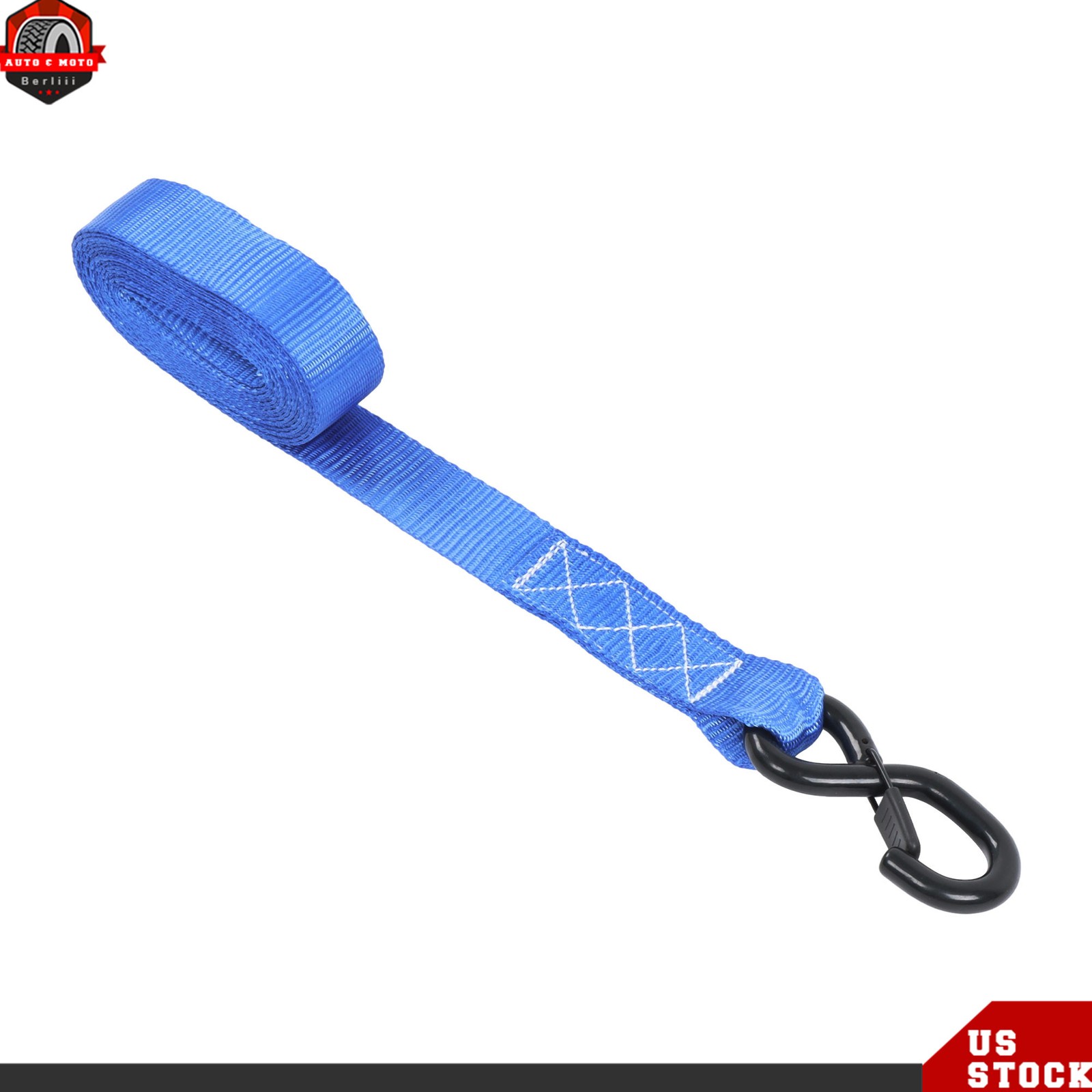 4PCS Heavy Duty Ratchet Straps 1.6″×15’ 5208 lbs Break Strength S Hooks Blue