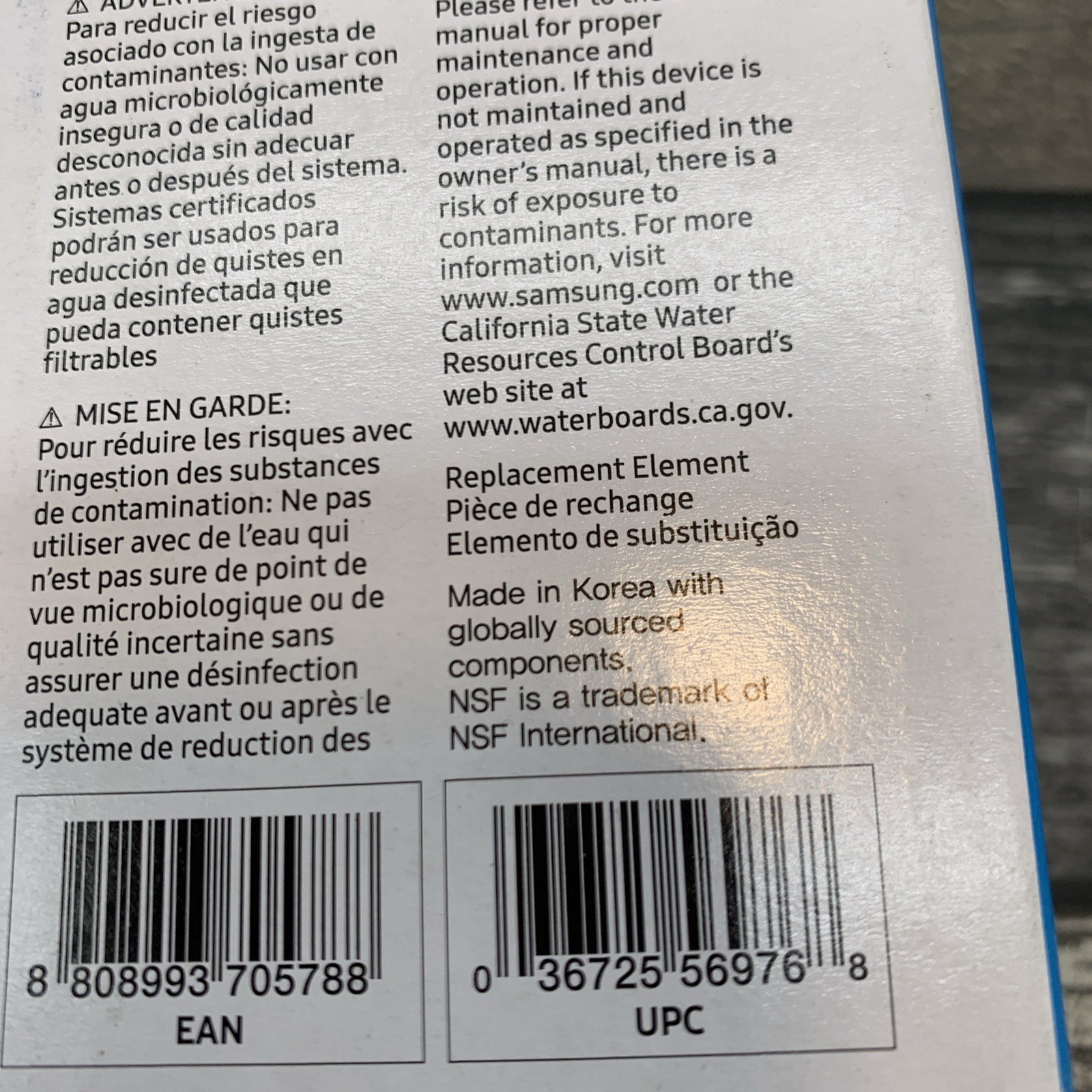 Samsung DA2900020B2 filter For Refrigerator {G6A}