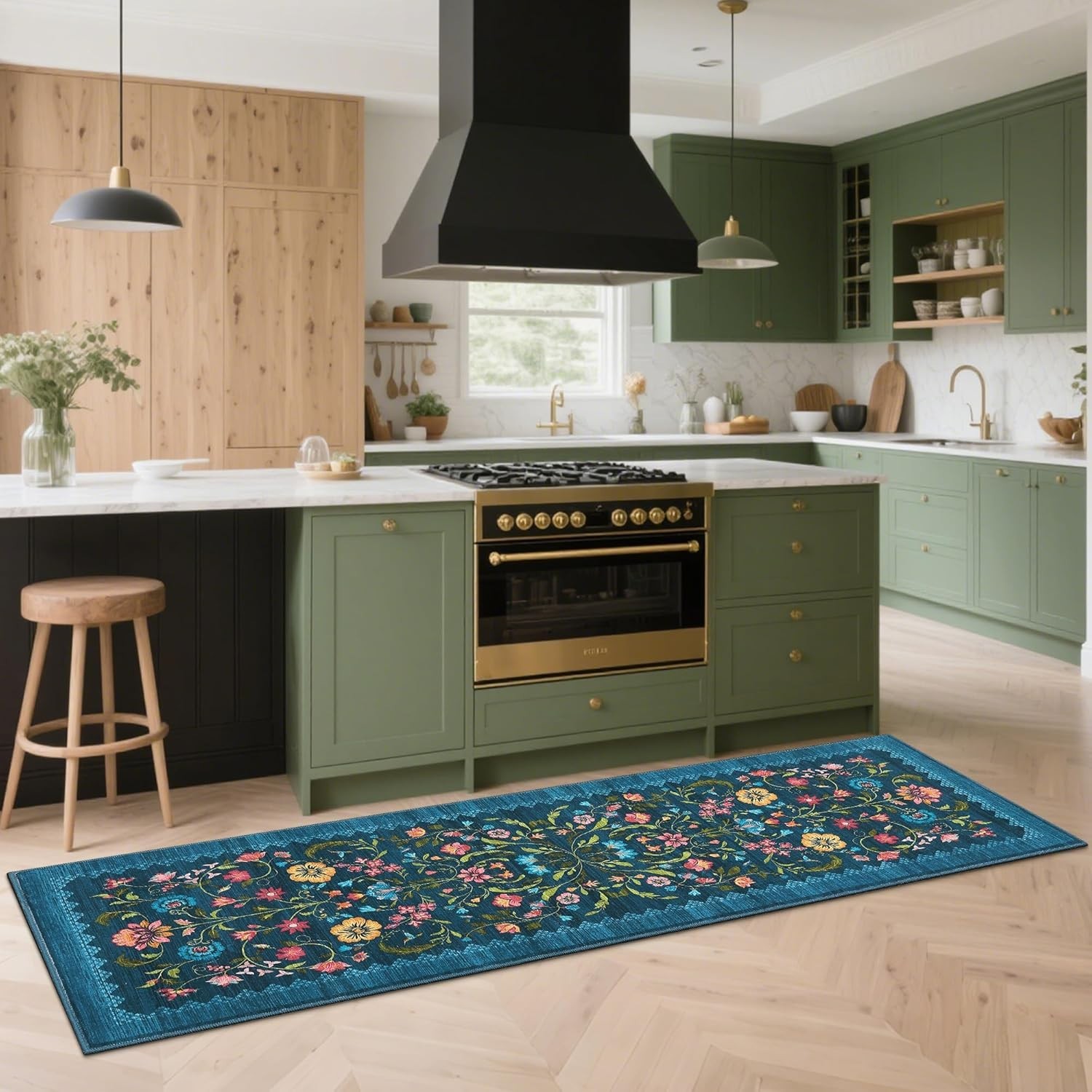 Stylish Bohemian 2×6 Runner Rug – Non-Slip, Floral Design, Suitable for Any Room