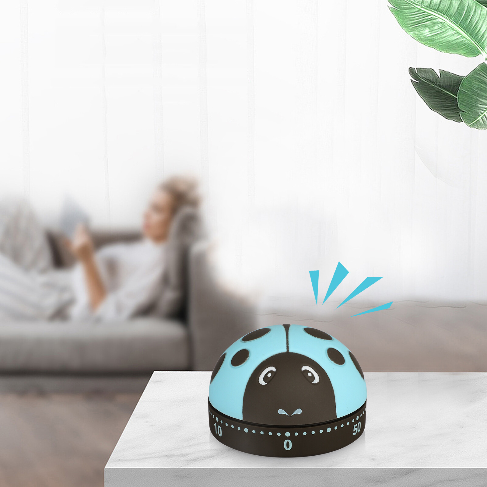 2 x Kitchen Cooking Timer Cute Cartoon Ladybug 60-Minute Analog Mechanical Alarm