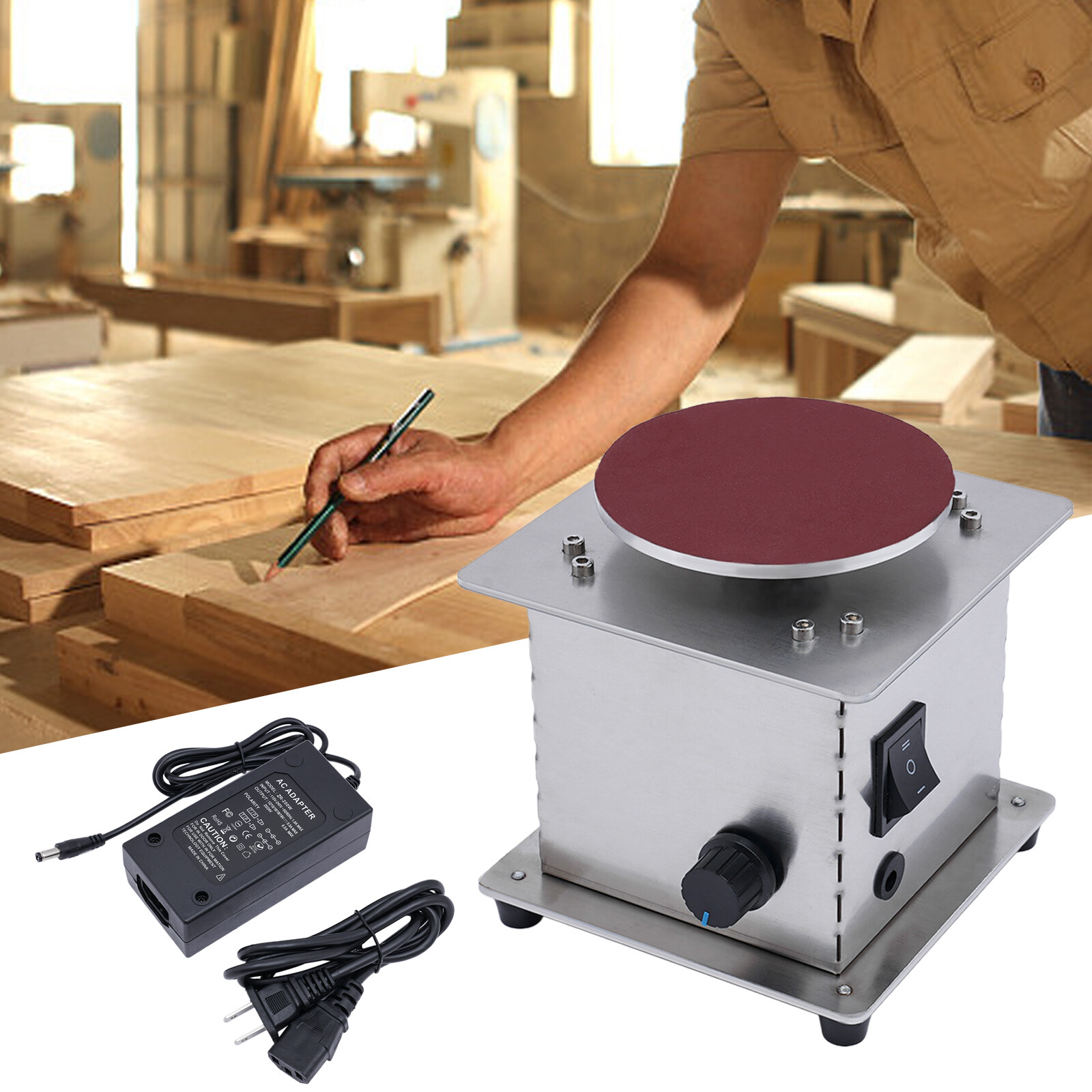4″ Mini Disc Sander with Variable Speed 6000RPM Electric Small Hobby Disk Sander