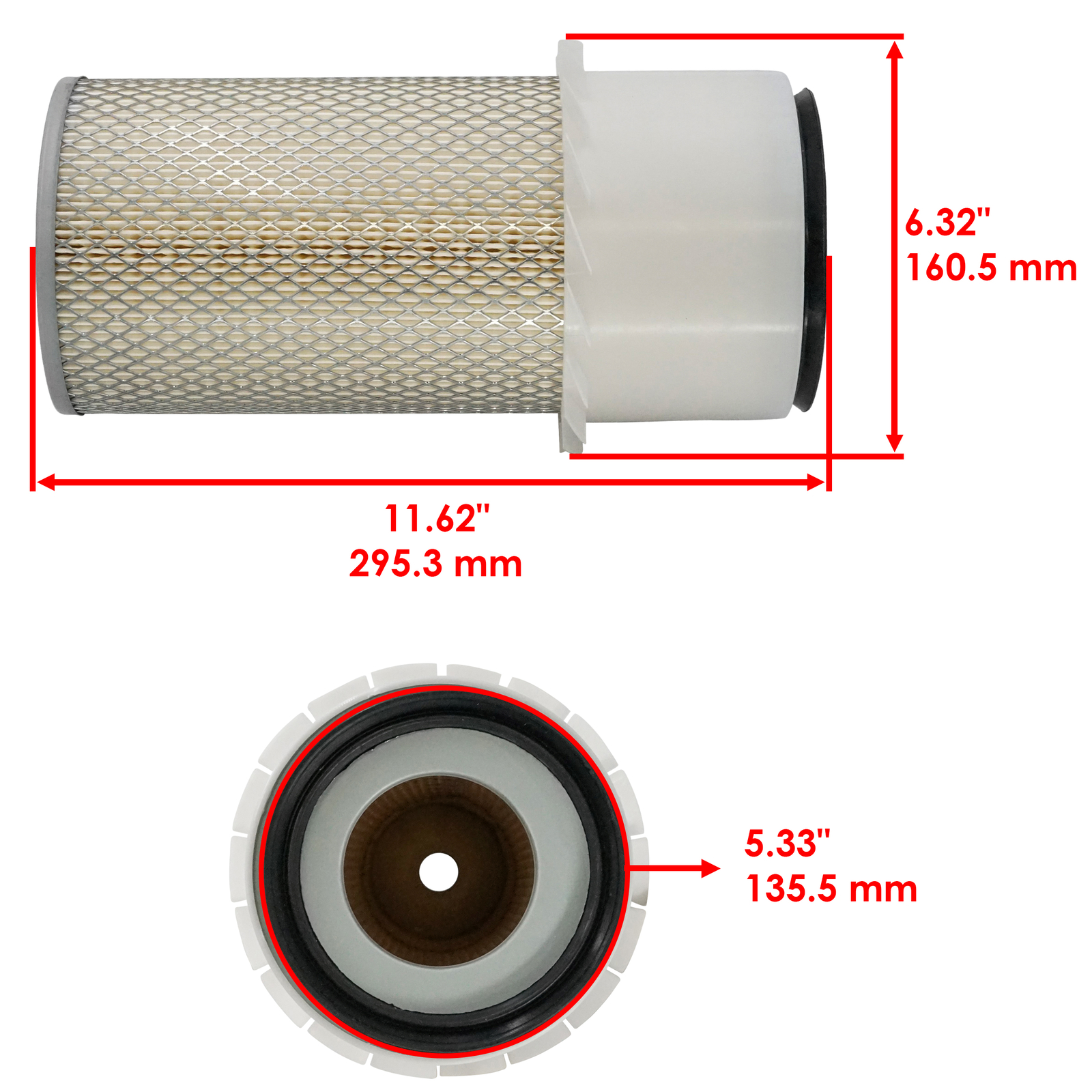 Caltric AT20728 Air Filter For John Deere 1020 1120 1030 1130 1630 1530 2040