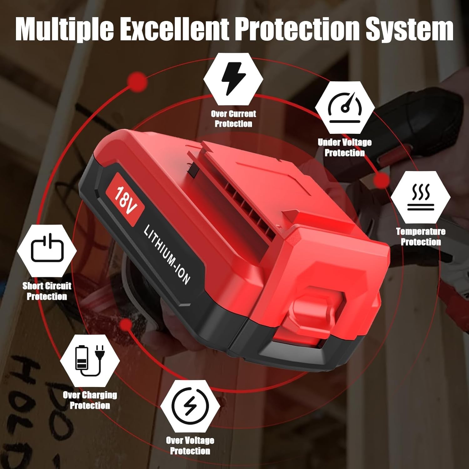 2Pack 18V 8.0Ah Lithium Battery for Porter Cable 18V PC18BLX PC18BL OR Charger