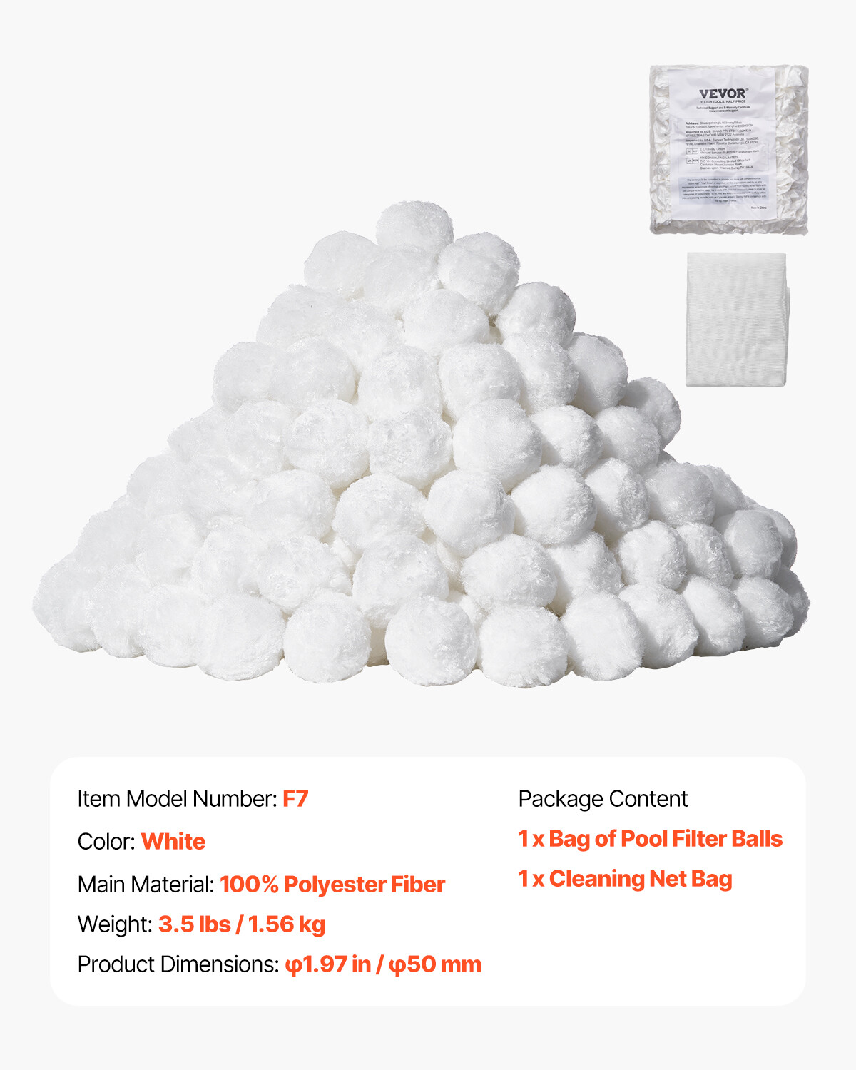 Pool Filter Balls for Sand Filter Pump 3.5 lbs Reusable for Swimming Pool