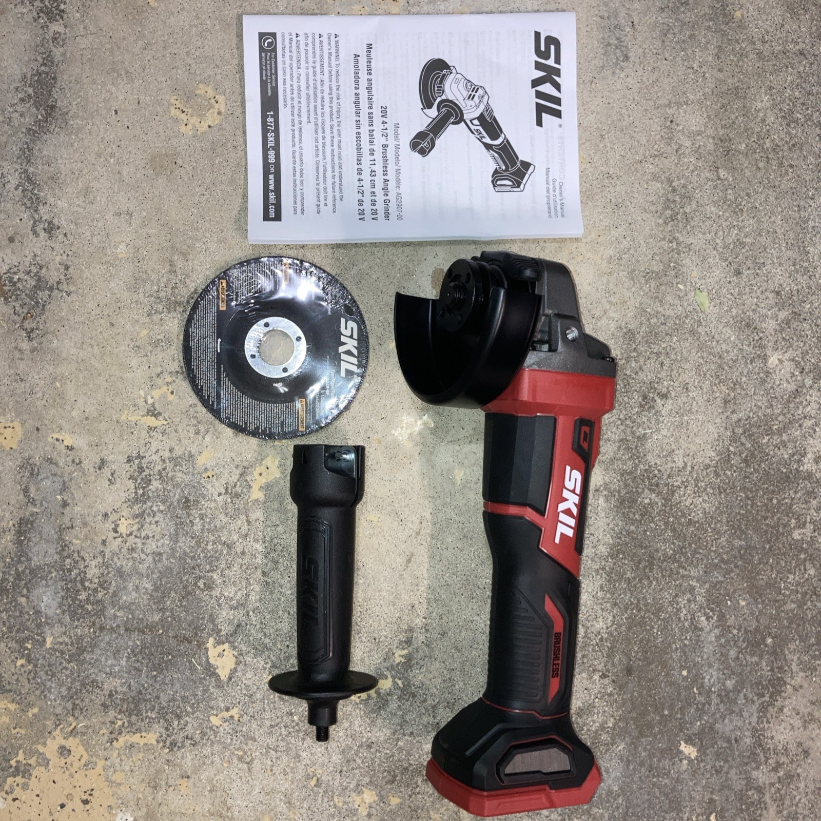 New Skil AG2907-00 20V PWRCORE 20 Brushless 4-1/2″ Angle Grinder – Bare Tool