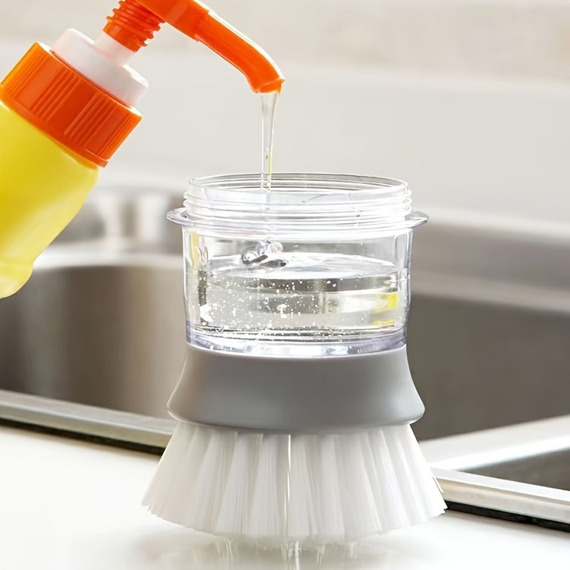 Soap Dispenser with Dish Brush & Storage Bracket, Easy to Clean Kitchen Utensils