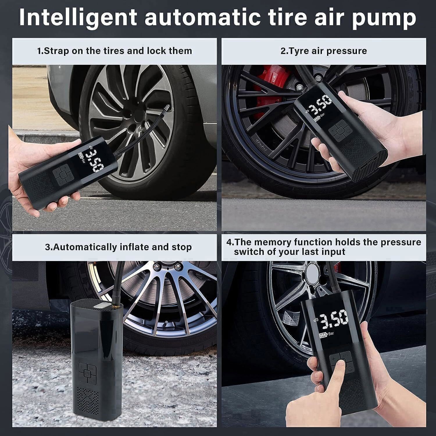 150PSI Digital Tire Inflator Car Air Pump Compressor Electric Portable Auto 12V