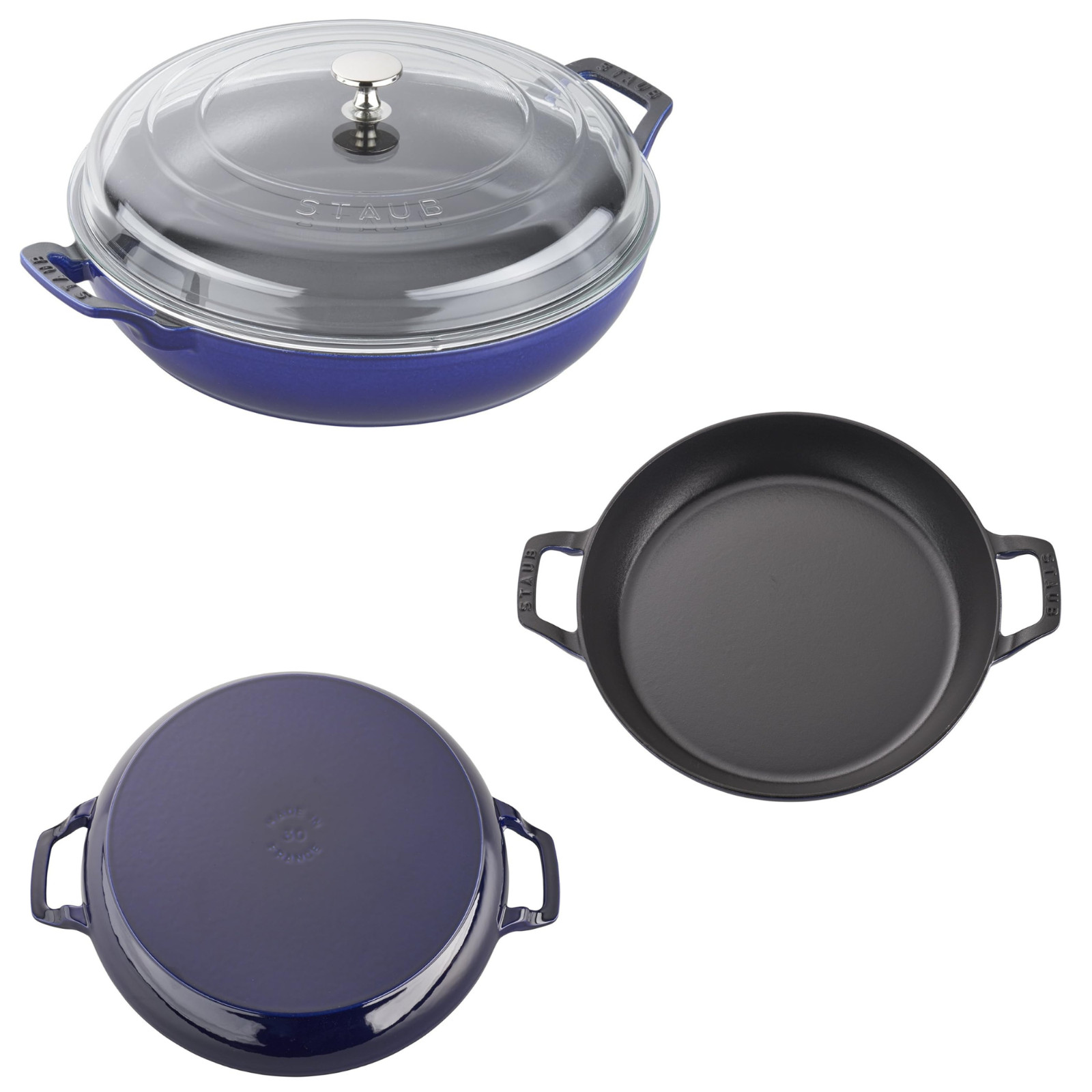 Staub 3.5 Qt Everything Braiser Enameled Cast Iron Glass Lid Choose Color