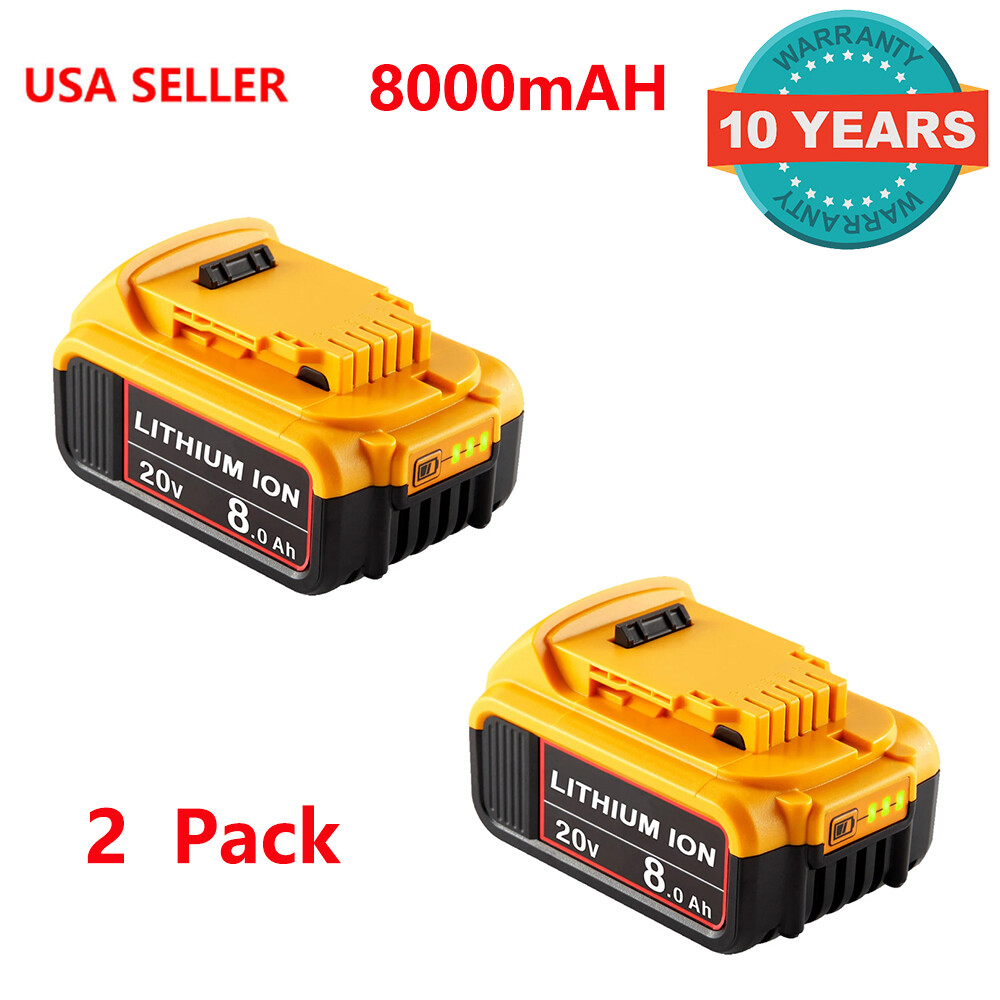 For DeWalt 20V 20 Volt Max 8.0AH Lithium Ion Battery DCB206-2 DCB205-2 DCB200-2