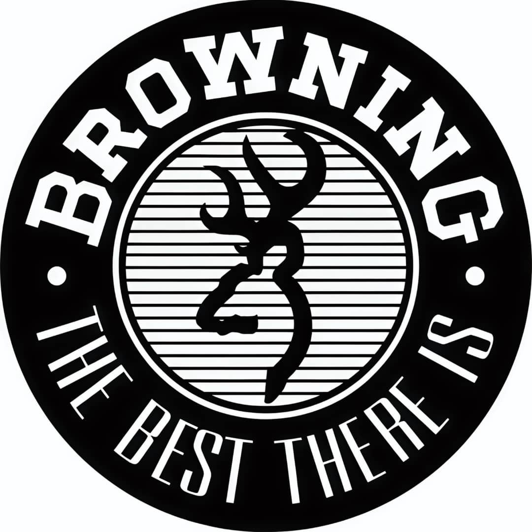 Browning The Best There Is Firearms Metal 12-in Round Gun Sign Black White