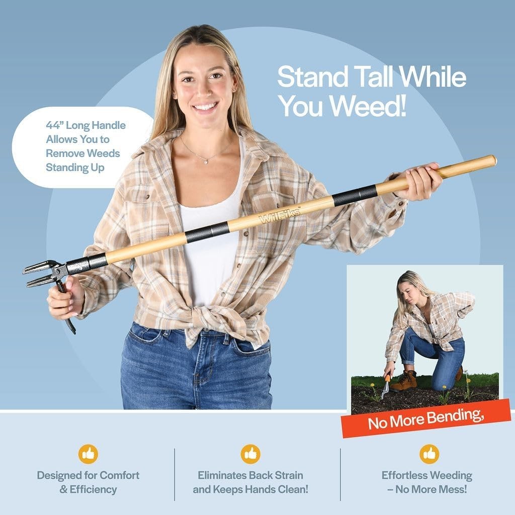Long Handle Weed Puller with Steel Claws – Ideal for the Elderly Gardener