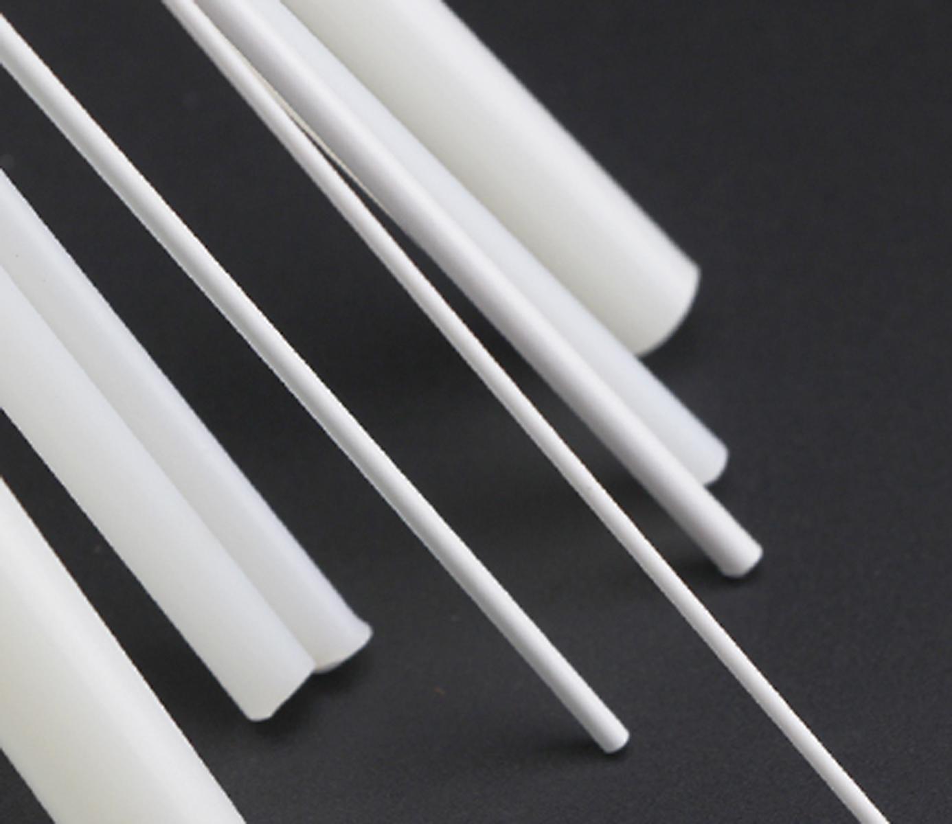 10x ABS Styrene Plastic Round Bar Rod Dia 4mm ±10% length 9.8″ 250mm White