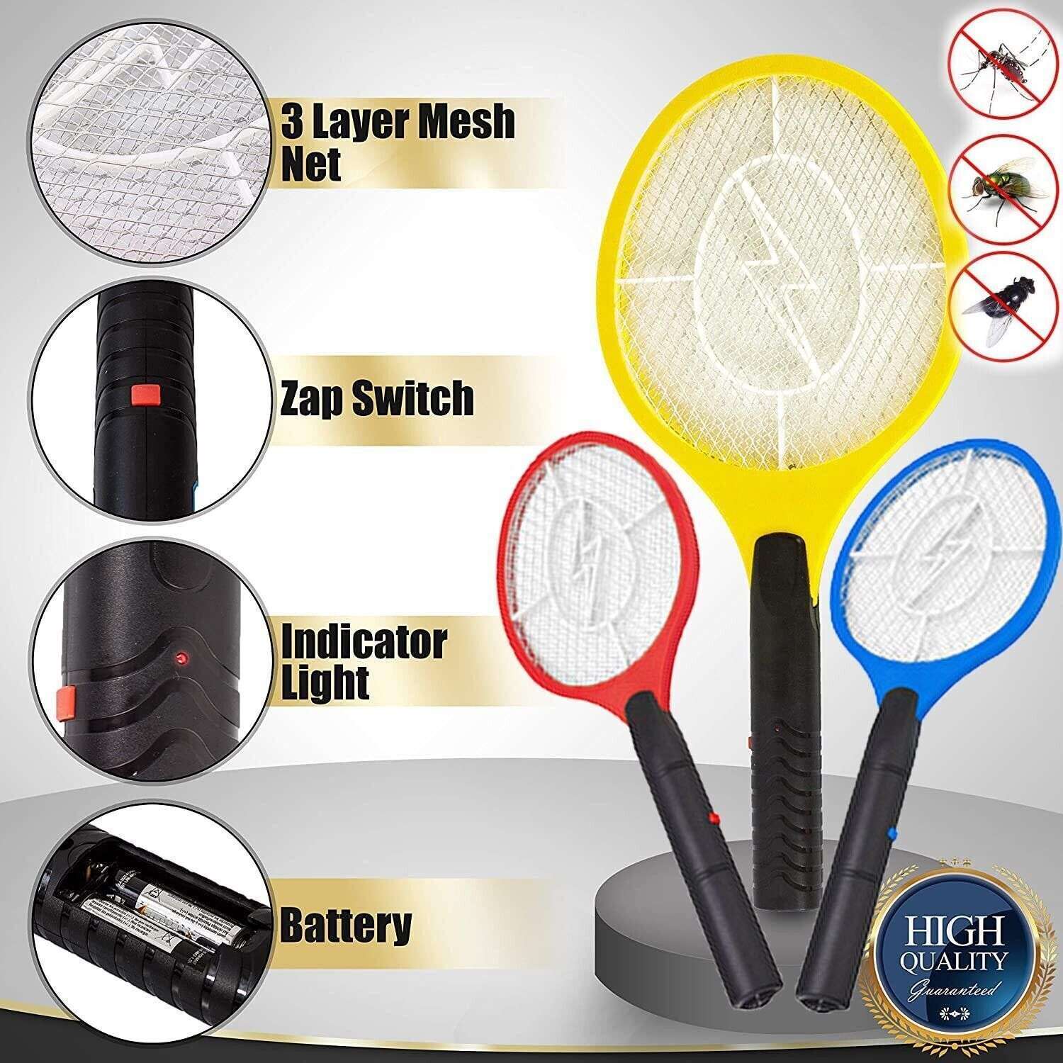 Bug Zapper Racket Fly Swatter Mosquito Bat Wasp Electric Insect Pest Killer Trap