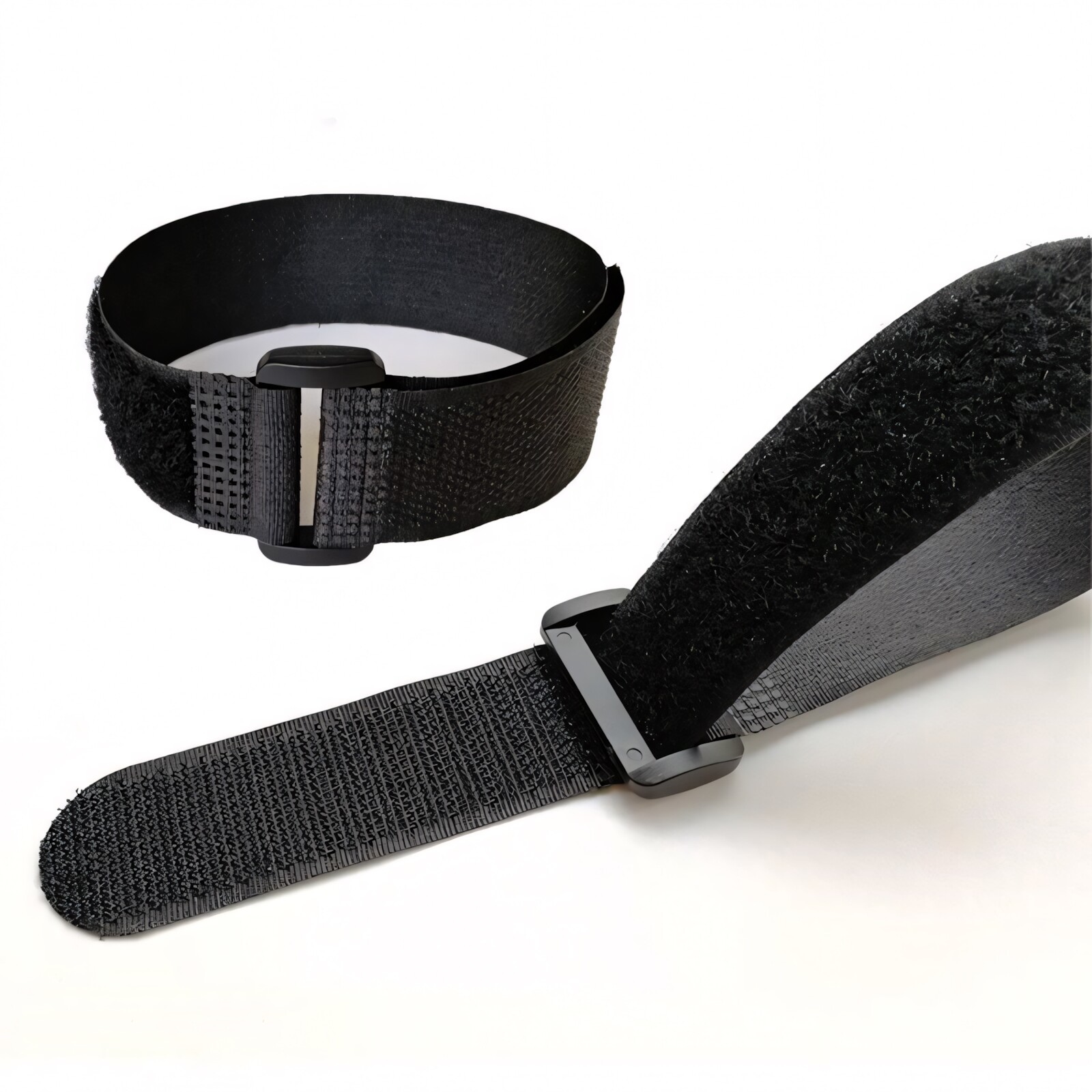 Black Hook and Loop Heavy Duty Strap Strapping Cable Ties with Buckle 15cm-600cm