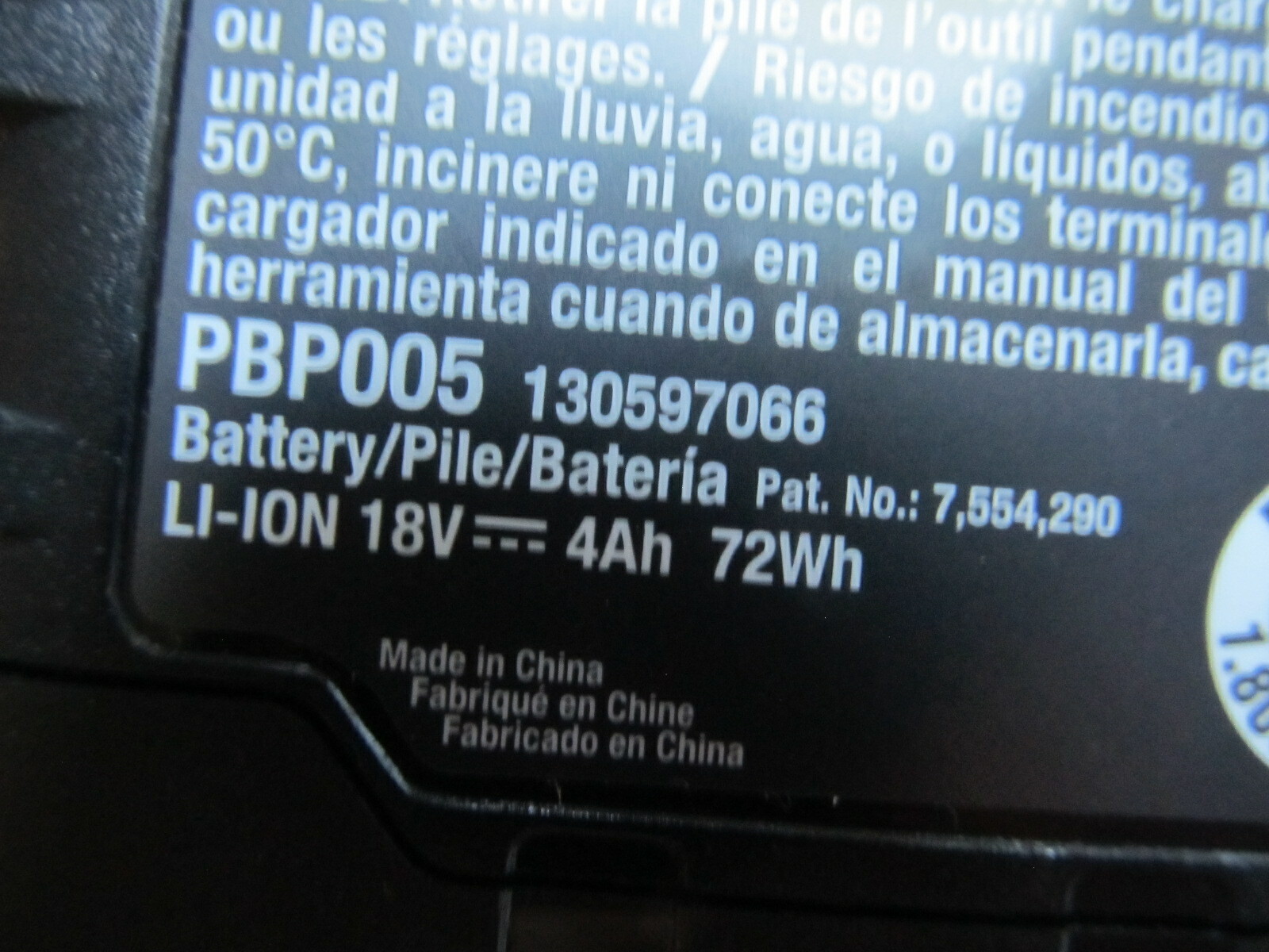 RYOBI Battery PBP005 P197 LITHIUM-Ion 18V ONE+ 4.0Ah Battery OEM NEW