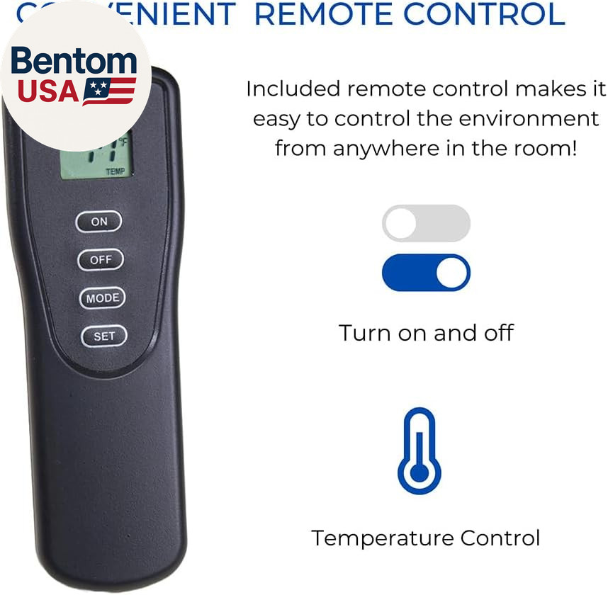 Dual Fuel Ventless Gas Fireplace Insert, Remote Control, 9 Fire Logs, Use with N