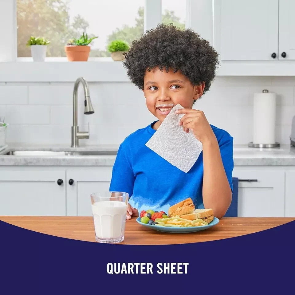 Sparkle Tear-A-Square Paper Towels, 2 Double Rolls = 4 Regular Rolls, 2 Count
