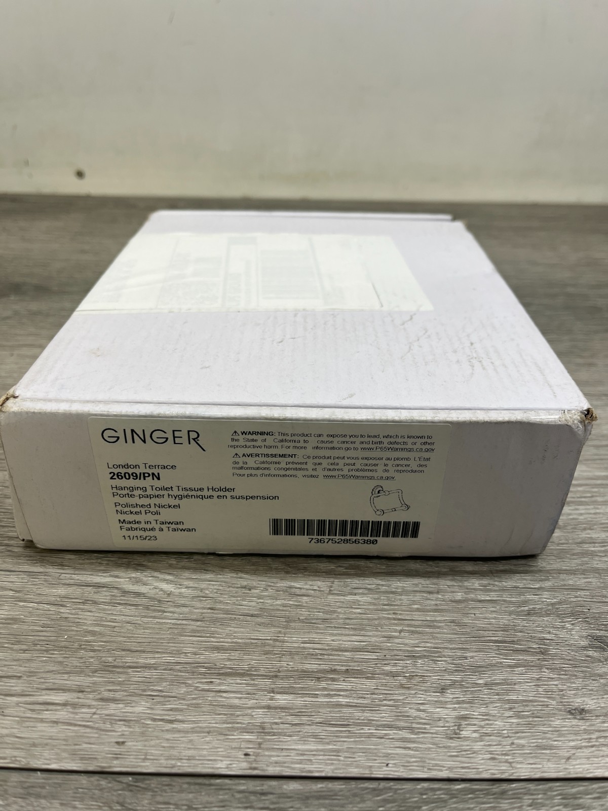 Ginger 2609/PN Paper, Polished Nickel, Hanging Toilet Tissue Holder
