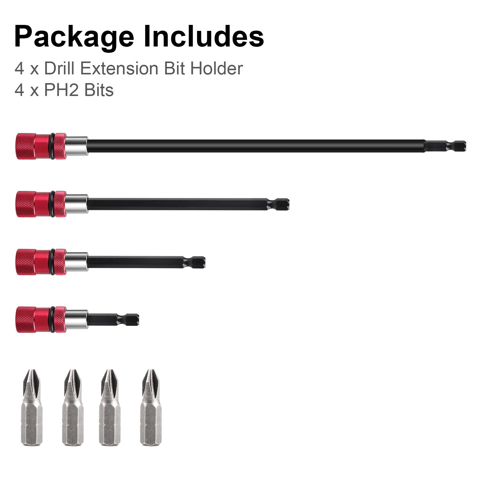 4Pcs Magnetic Drill Screwdriver Bit Holder 1/4 Inch Hex Quick Release Bit Holder
